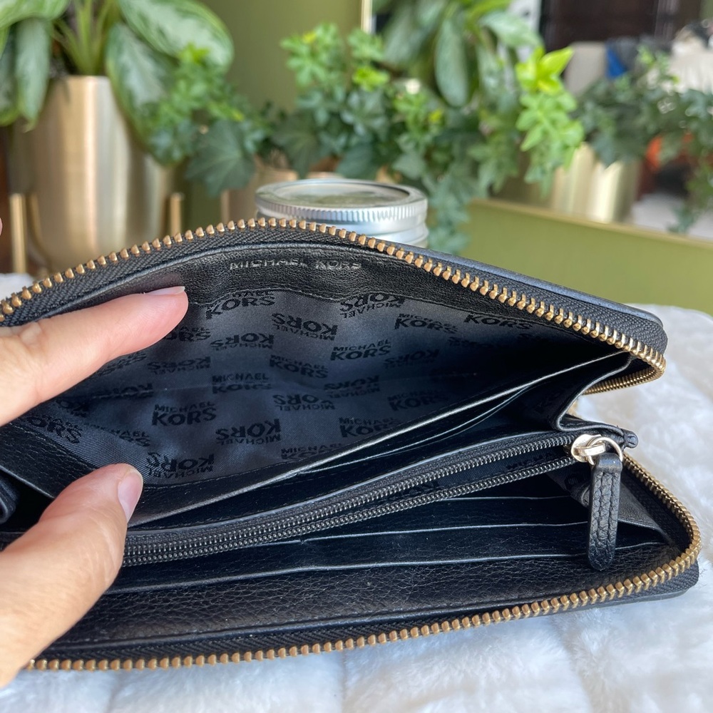 Michael Kors Black Leather Wallet - Picture 3 of 11